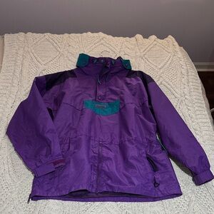 Columbia Purple and Teal Hooded Jacket L